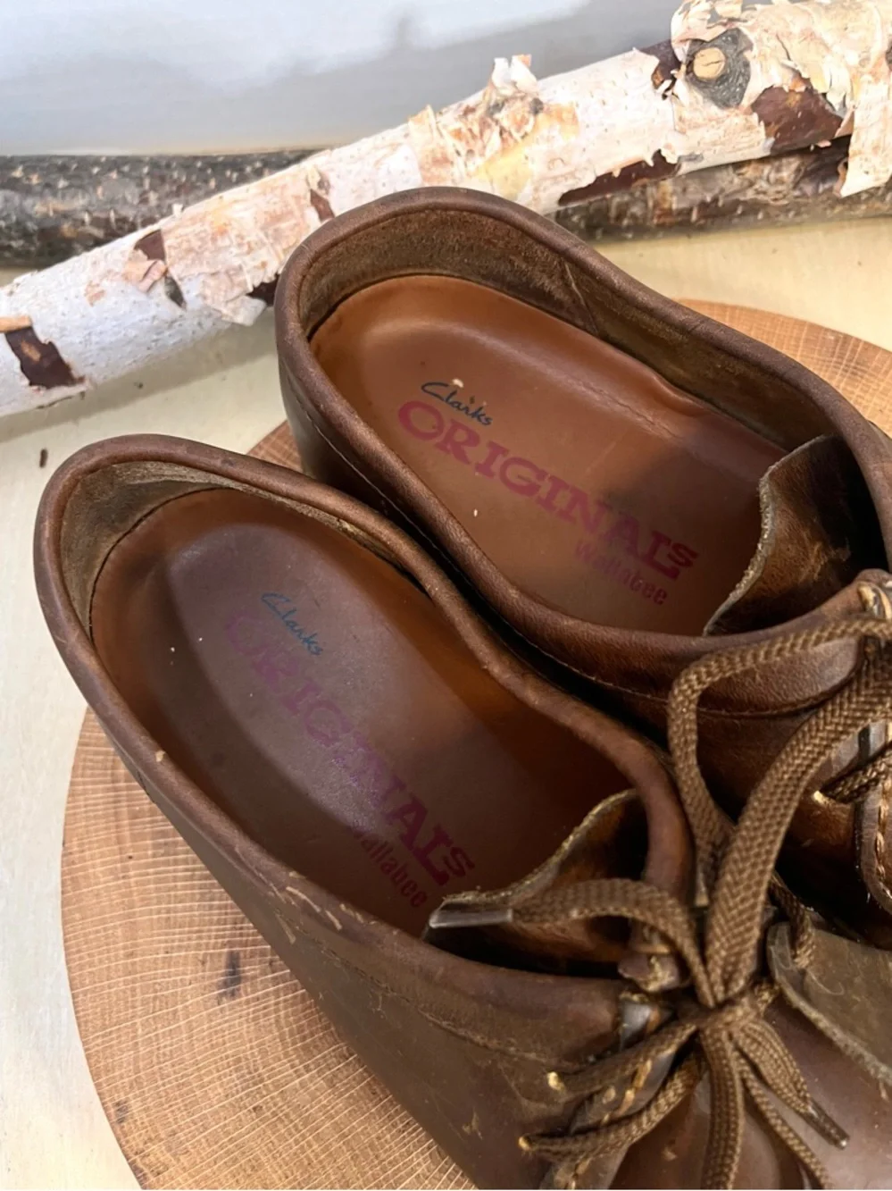 Clarks Originals Wallabee Brown Oily Beeswax Leather Moccasins Women's Size 10